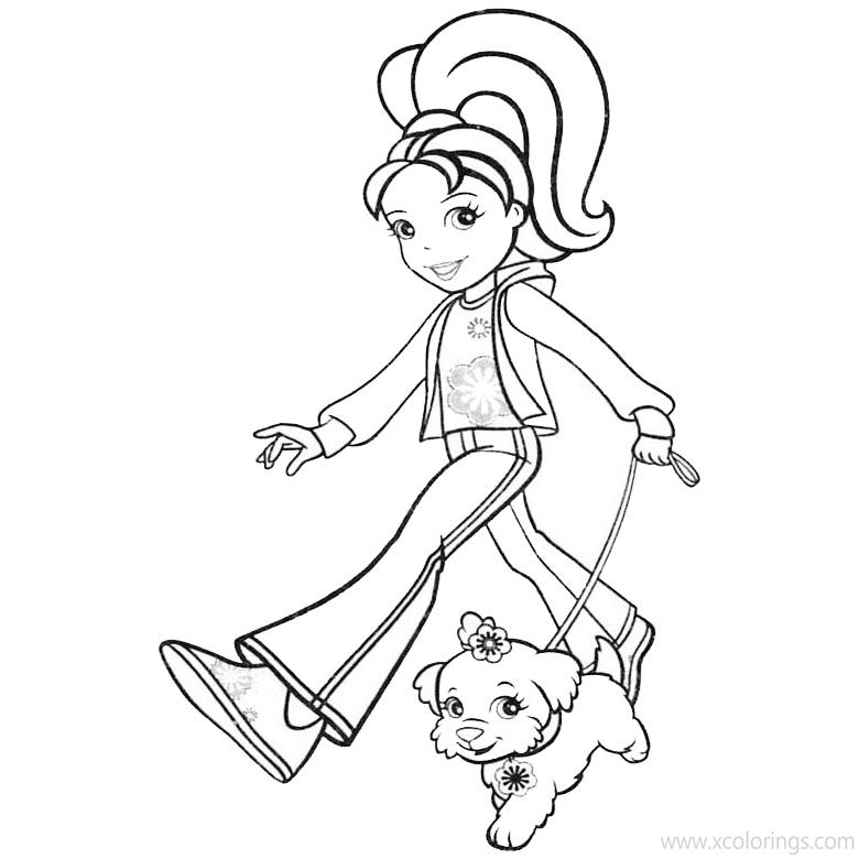 Free Polly Pocket with Pet Coloring Pages printable