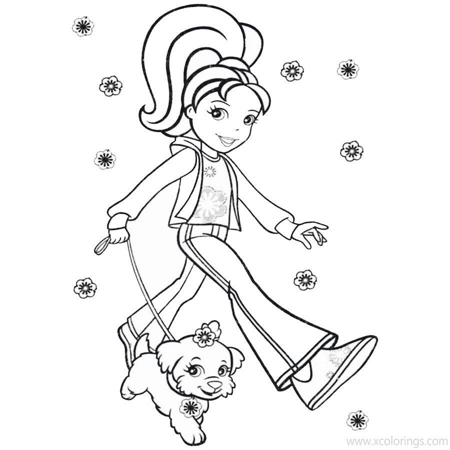 Free Polly Pocket with Puppy Coloring Pages printable