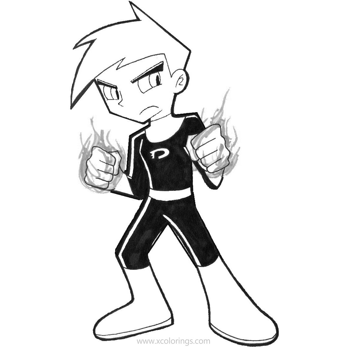 Free Powerful Danny Phantom Coloring Pages printable