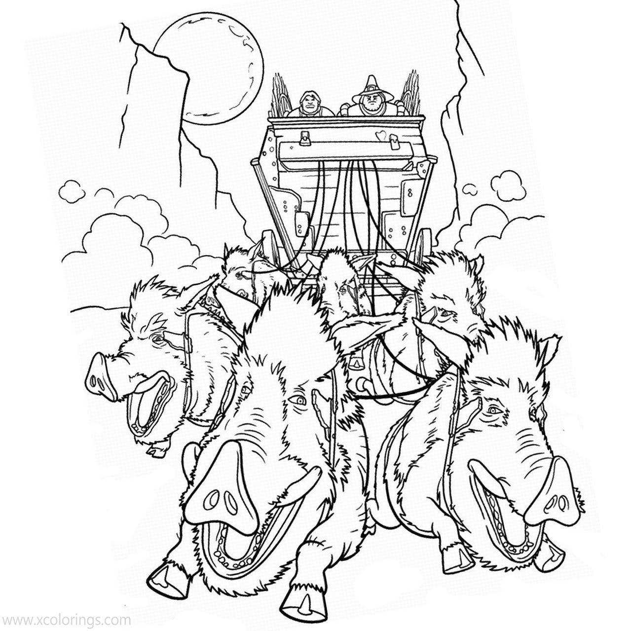 Free Puss in Boots Coloring Pages Boars printable