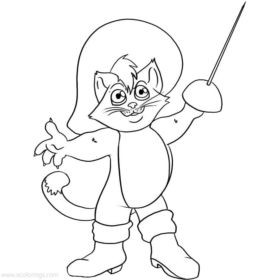 Free Puss in Boots Coloring Pages Clipart printable