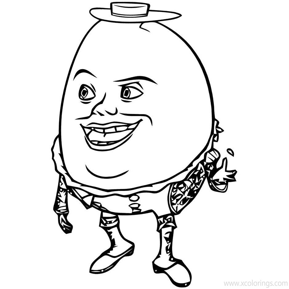 Free Puss in Boots Humpty Dumpty Coloring Pages printable