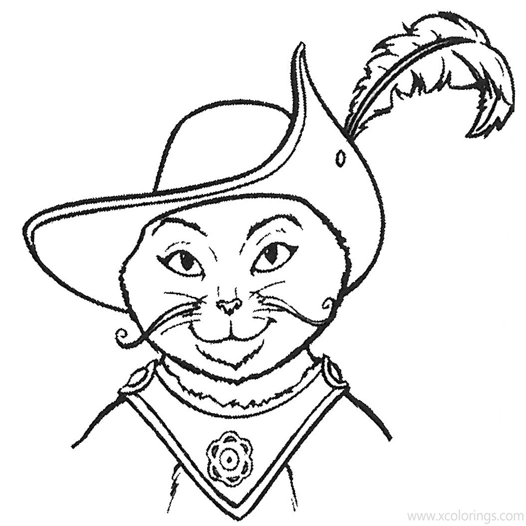 Puss in Boots Portrait coloring pages