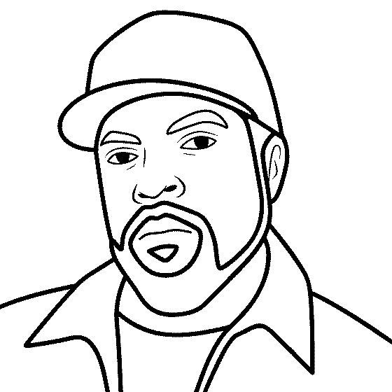 Free Rapper Ice Cube Coloring Pages Outline printable