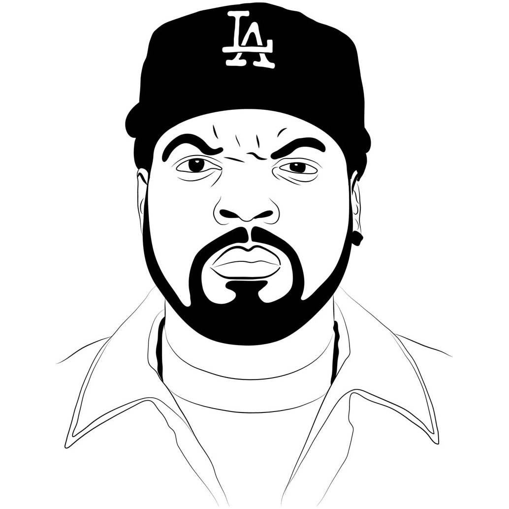Free Rapper Ice Cube Coloring Pages from Michael Capo printable