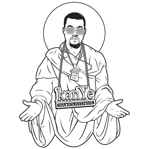 Free Rapper Kanye West Coloring Pages printable