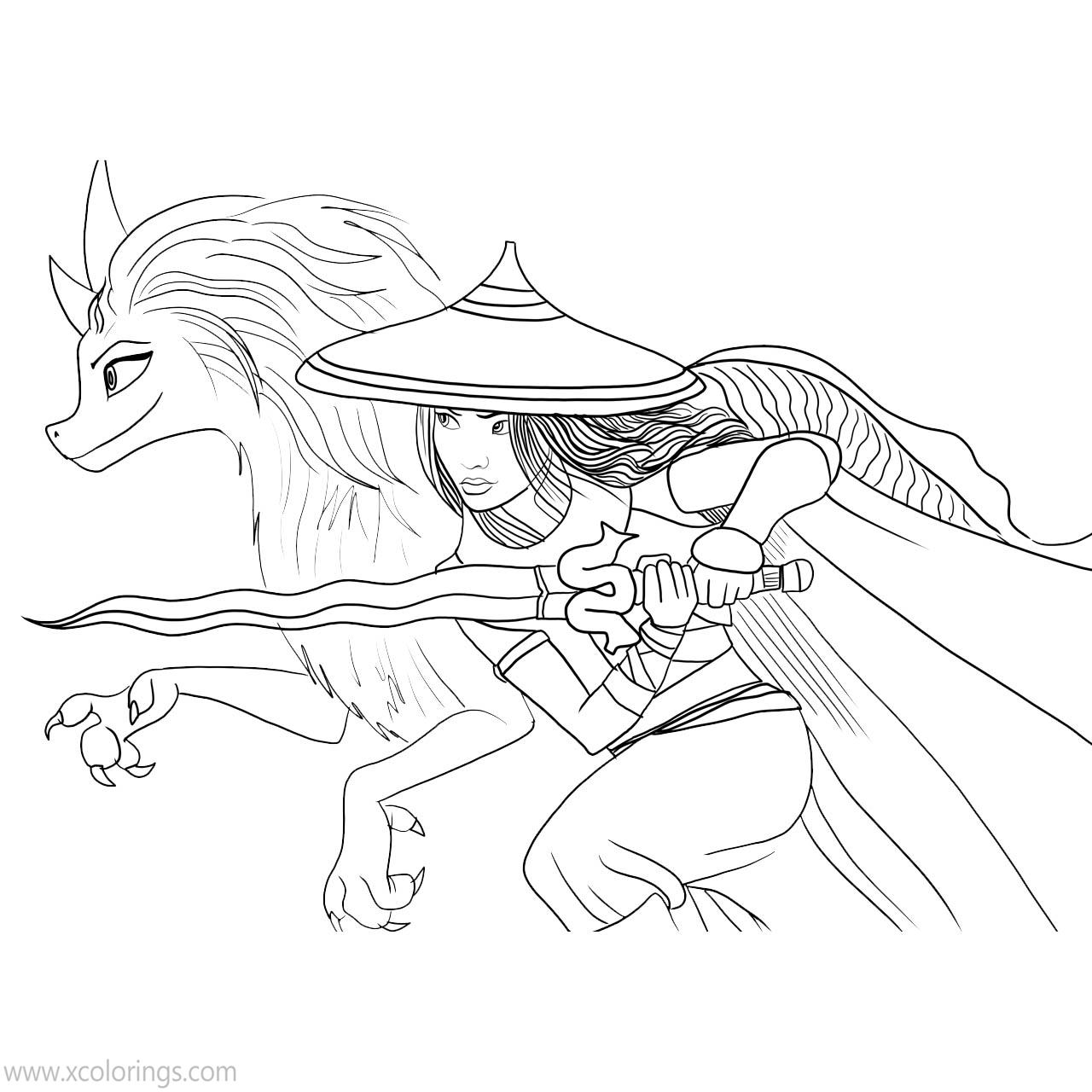 Free Raya And The Last Dragon Coloring Pages Outline printable