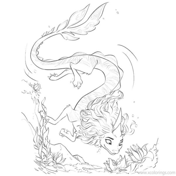 raya and the last dragon are friends coloring pages xcoloringscom