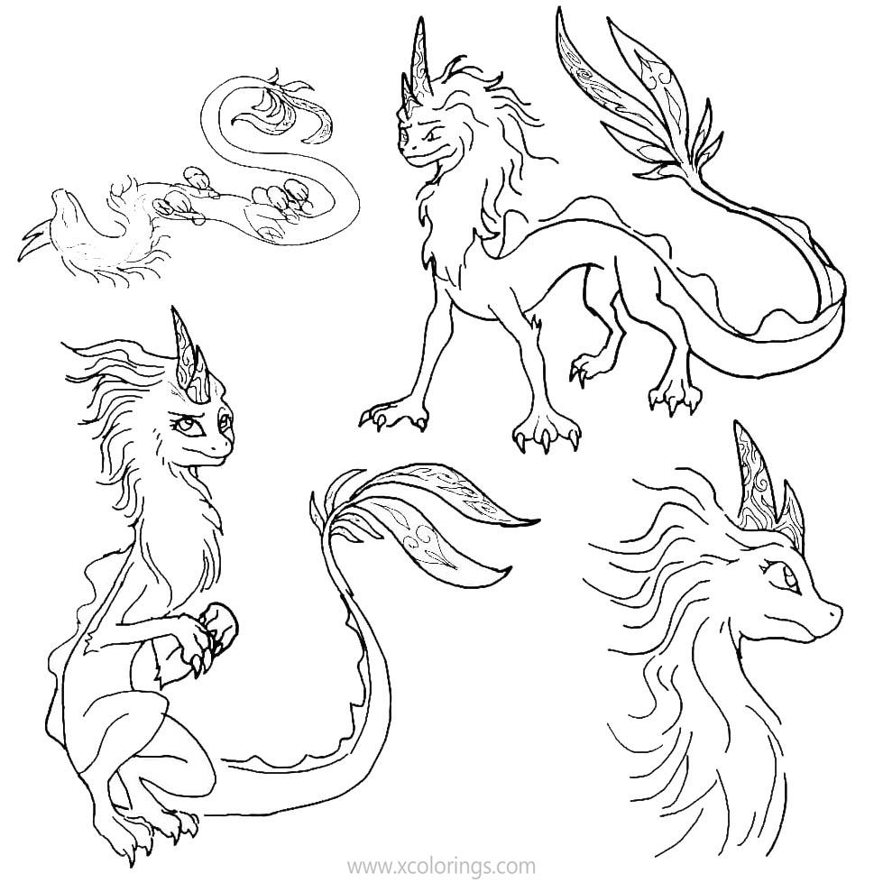 Free Raya And The Last Dragon Coloring Pages Sisu the Dragon printable