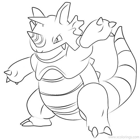 Free Rhydon Pokemon Coloring Pages printable