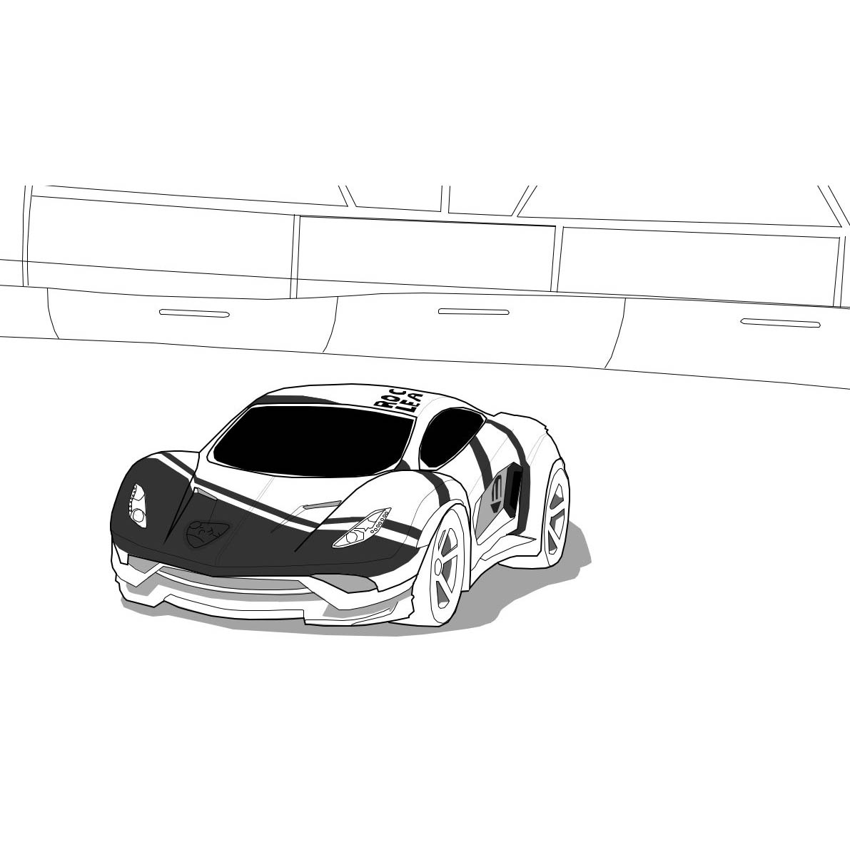 Free Rocket League Coloring Pages Black and White printable