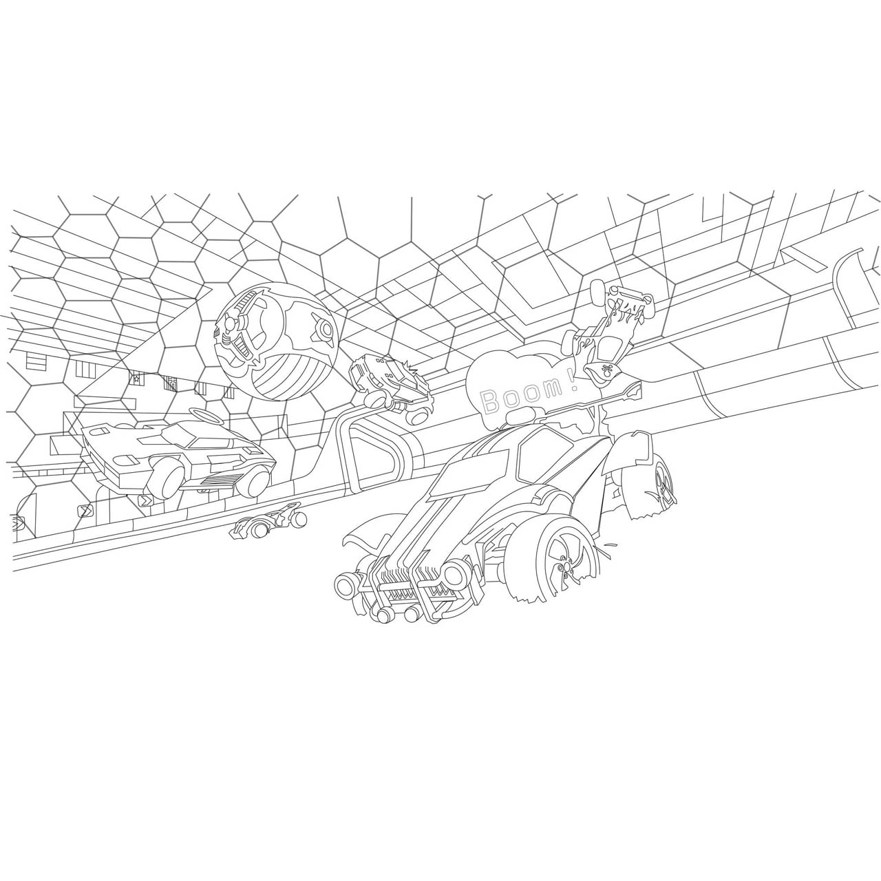 Free Rocket League Coloring Pages Cars with Ball printable