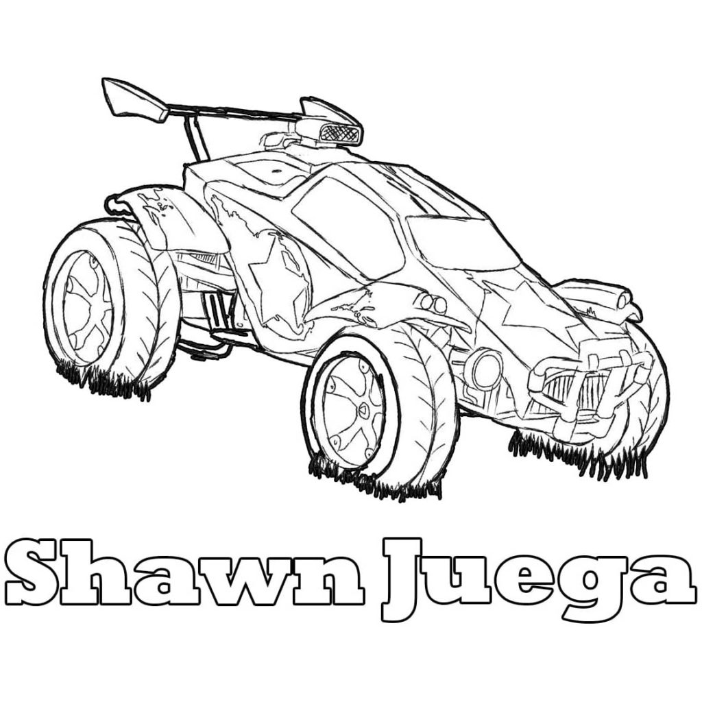 Rocket League Coloring Pages Octane the Racing Car - XColorings.com