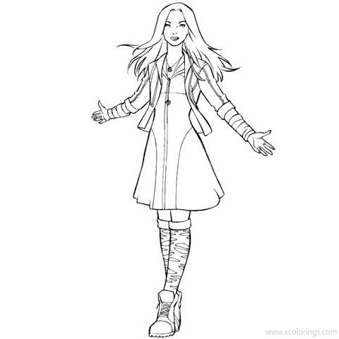 Free Scarlet from WandaVision Coloring Pages printable