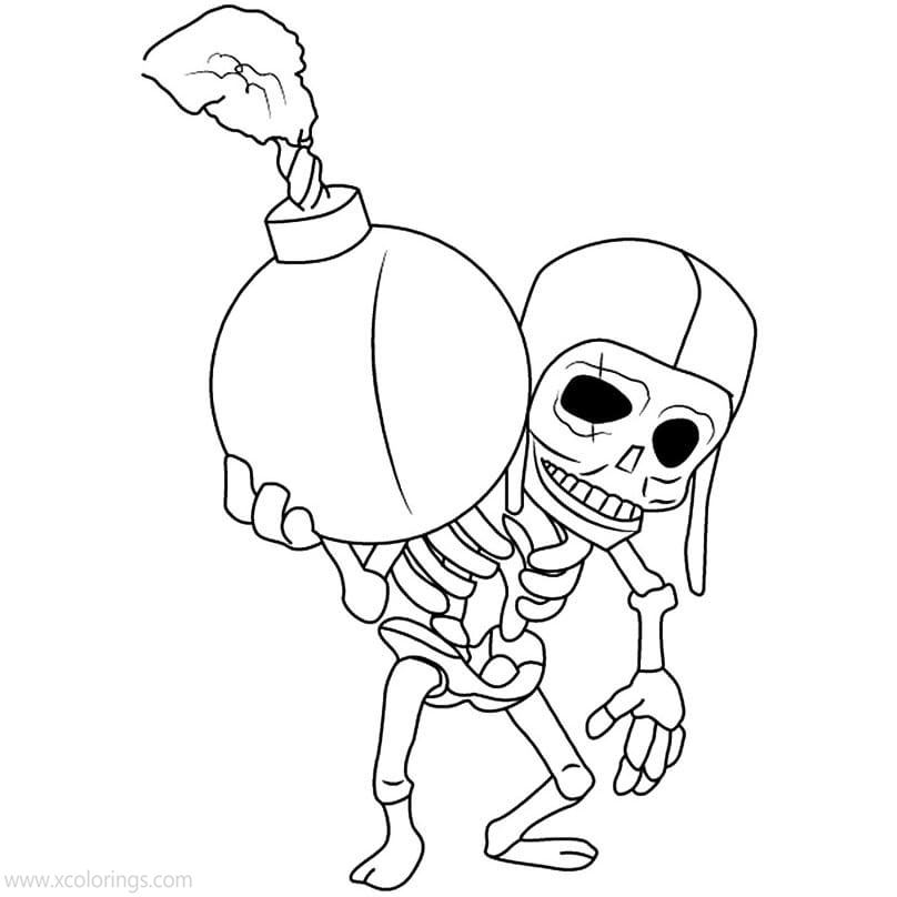 Free Skeleton from Clash Royale Coloring Pages printable