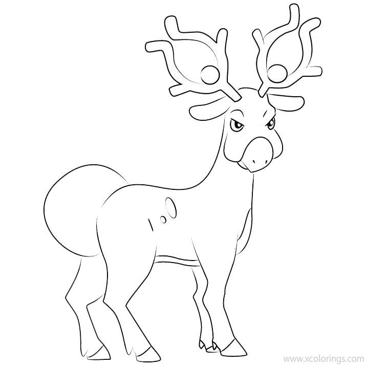Free Stantler Pokemon Coloring Pages printable