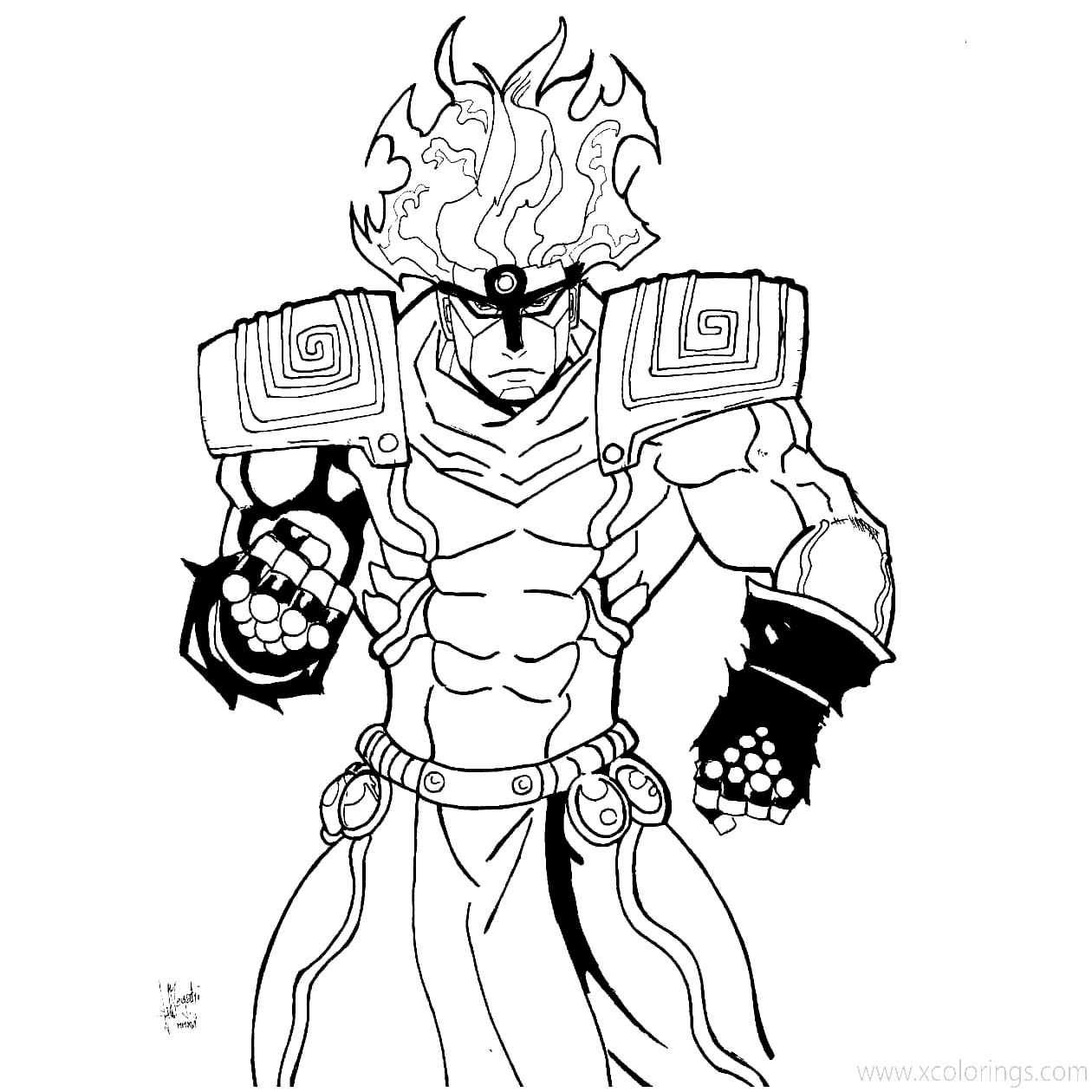 Free Star Platinum from JoJo's Bizarre Adventure Coloring Pages printable