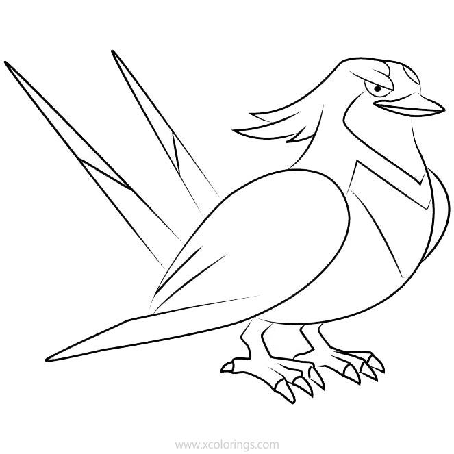 Free Swellow Pokemon Coloring Pages printable