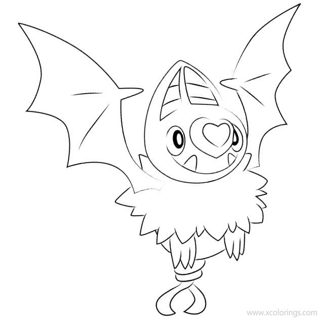 Swoobat Pokemon Coloring Pages - XColorings.com