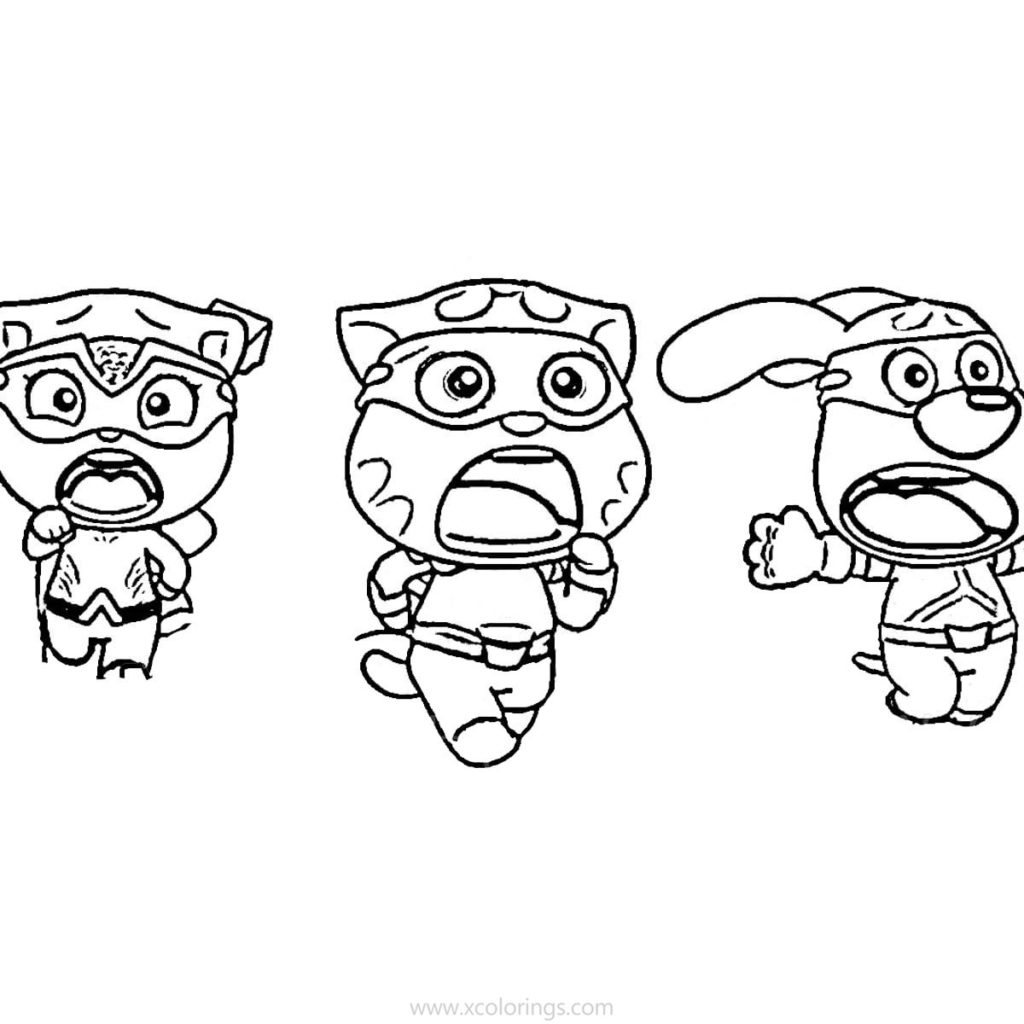Talking Tom Heroes Coloring Pages Hero Hank and Talking Tom