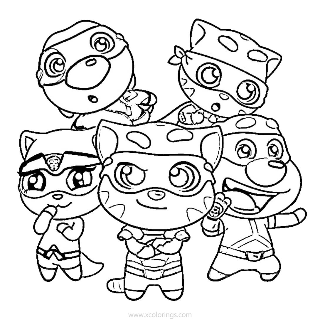 Talking Tom Heroes Coloring Pages Characters - XColorings.com