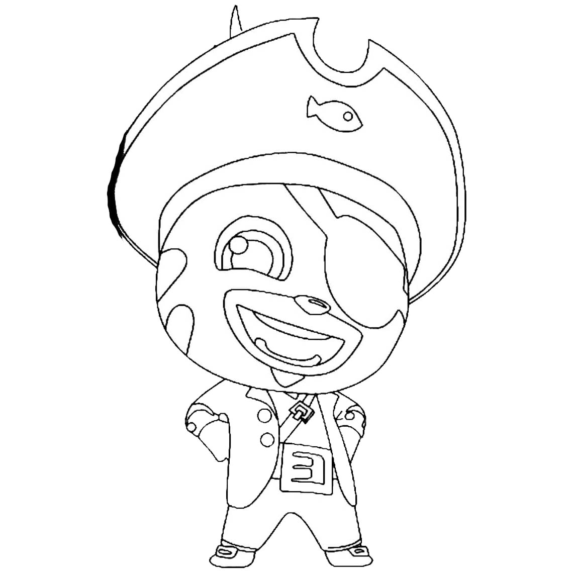 Free Talking Tom Heroes Coloring Pages Ginger Pirate printable