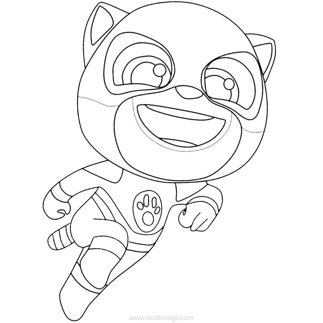 Free Talking Tom Heroes Coloring Pages Lineart printable
