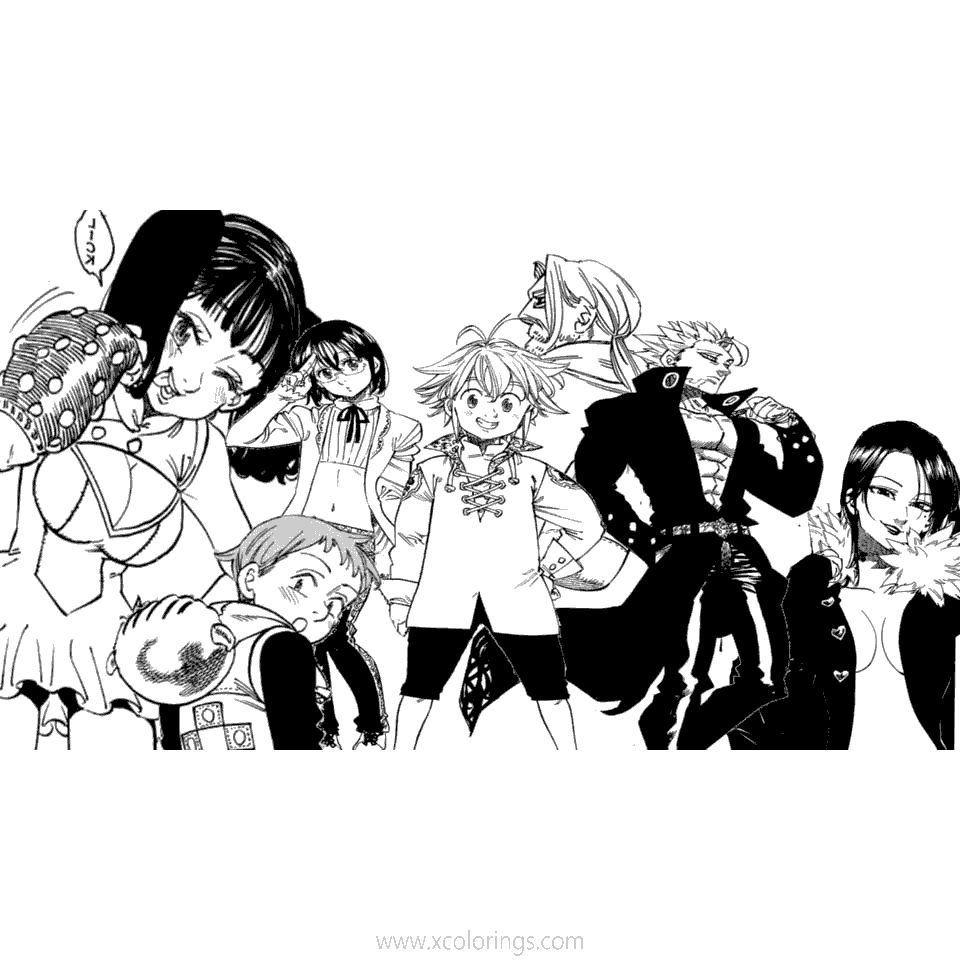 Free The Seven Deadly Sins Characters Coloring Pages printable