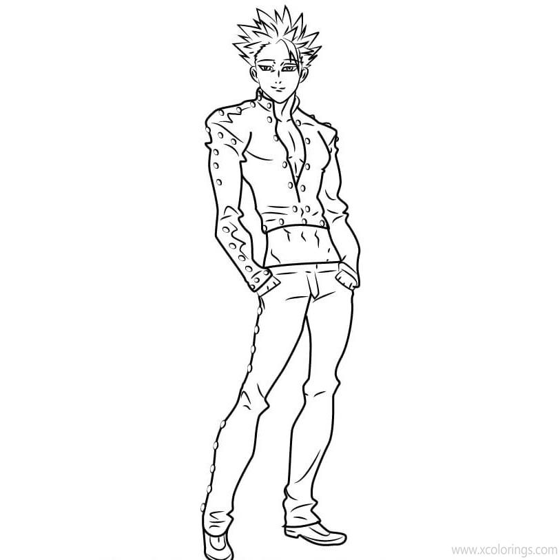 Free The Seven Deadly Sins Coloring Pages Character Ban printable