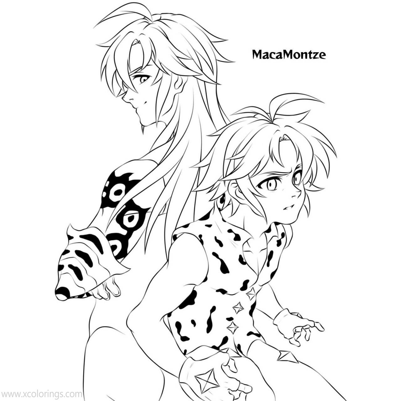 Free The Seven Deadly Sins Coloring Pages Demon Meliodas printable