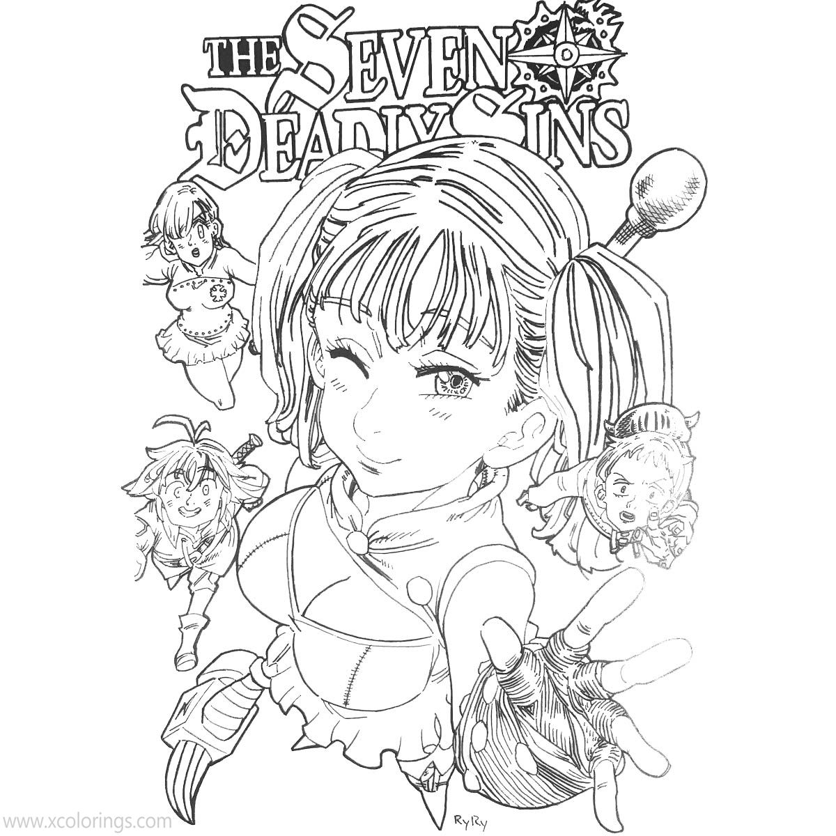 Free The Seven Deadly Sins Coloring Pages Diane printable