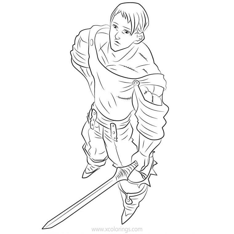Free The Seven Deadly Sins Coloring Pages Escanor printable
