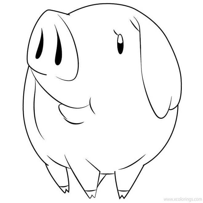 Free The Seven Deadly Sins Coloring Pages Hawk the Pig printable