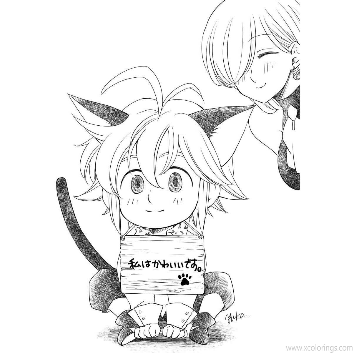 Free The Seven Deadly Sins Coloring Pages Kitten Melodias printable