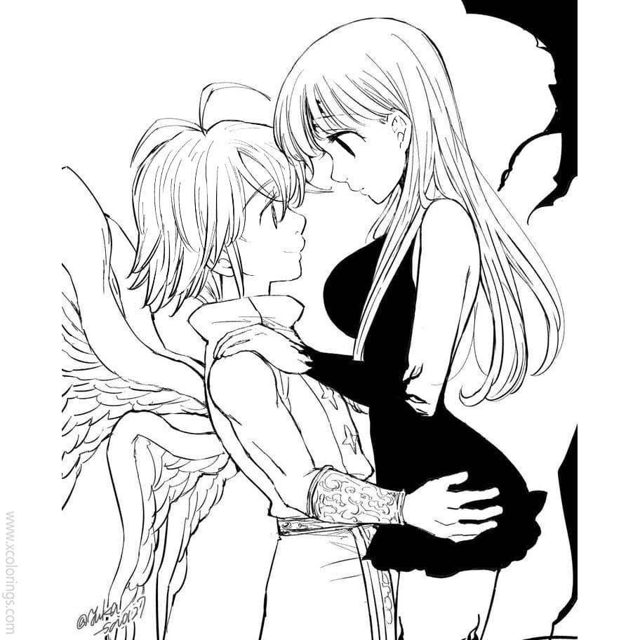 Free The Seven Deadly Sins Coloring Pages Melodias with Wings printable
