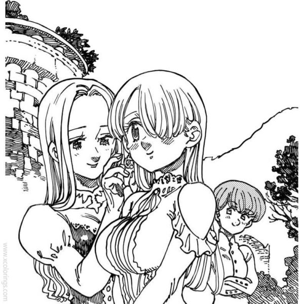 The Seven Deadly Sins Coloring Pages Meliodas with Dagger - XColorings.com