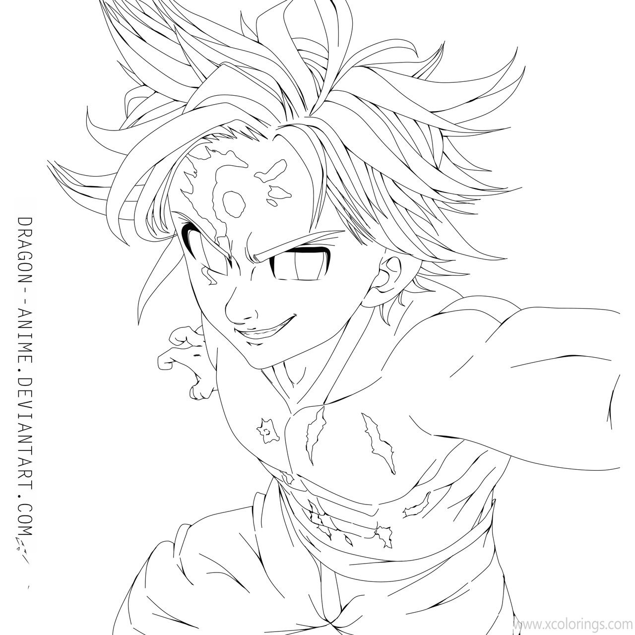 Free The Seven Deadly Sins Meliodas Coloring Pages printable