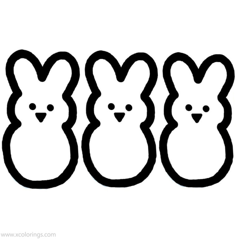 Peeps Coloring Pages Bunnies Template - XColorings.com
