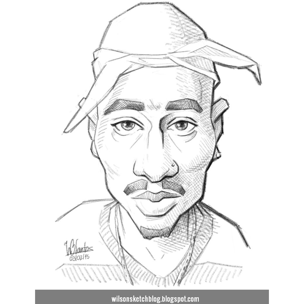 Tupac Coloring Pages 2pac Sketch - XColorings.com