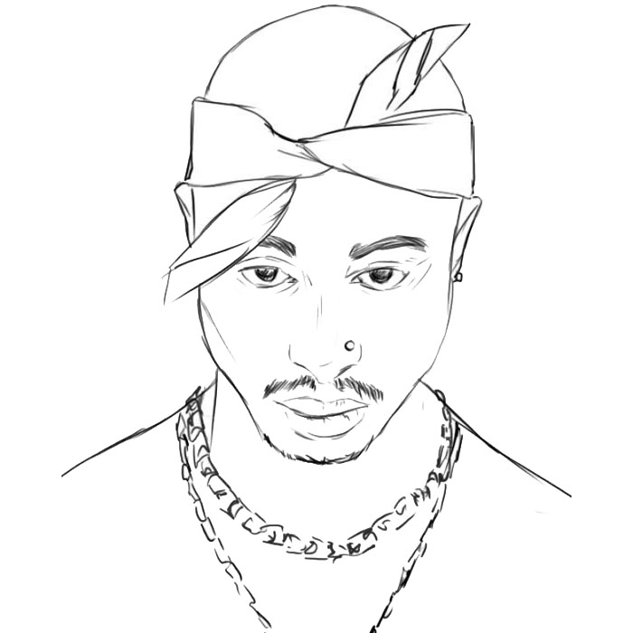 Free Tupac Coloring Pages 2pac Sketch printable