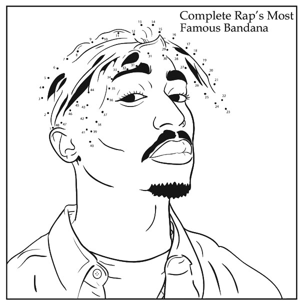 Free Tupac Coloring Pages Connect the Dots by Numbers printable