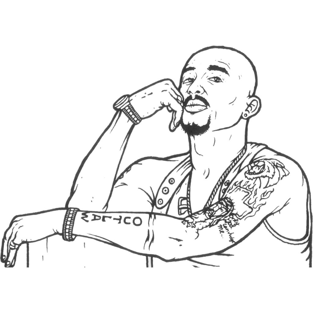 Tupac Coloring Pages 2pac Sketch - XColorings.com