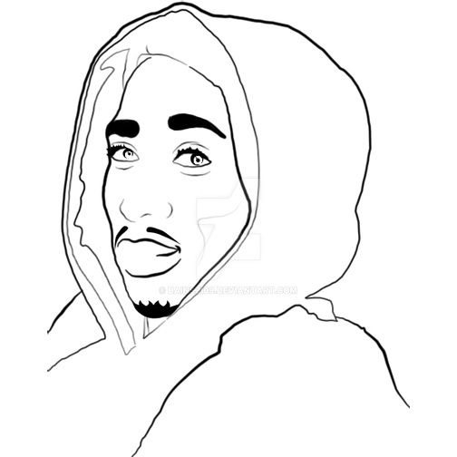 Free Tupac Coloring Pages Lineart by bainszi09 printable