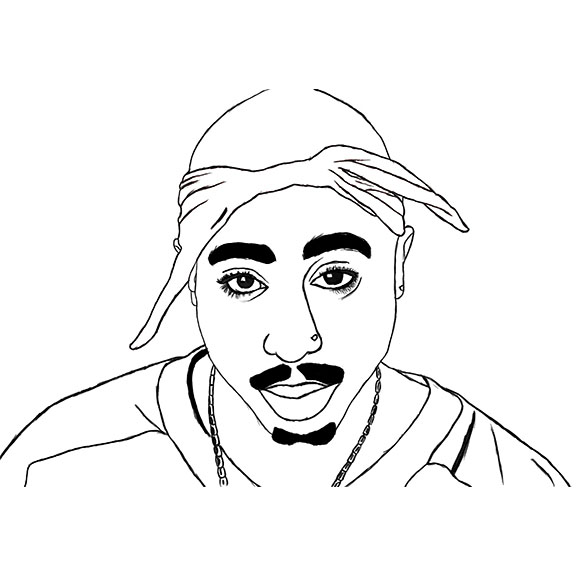 Tupac Coloring Pages Lineart by bainszi09 - XColorings.com