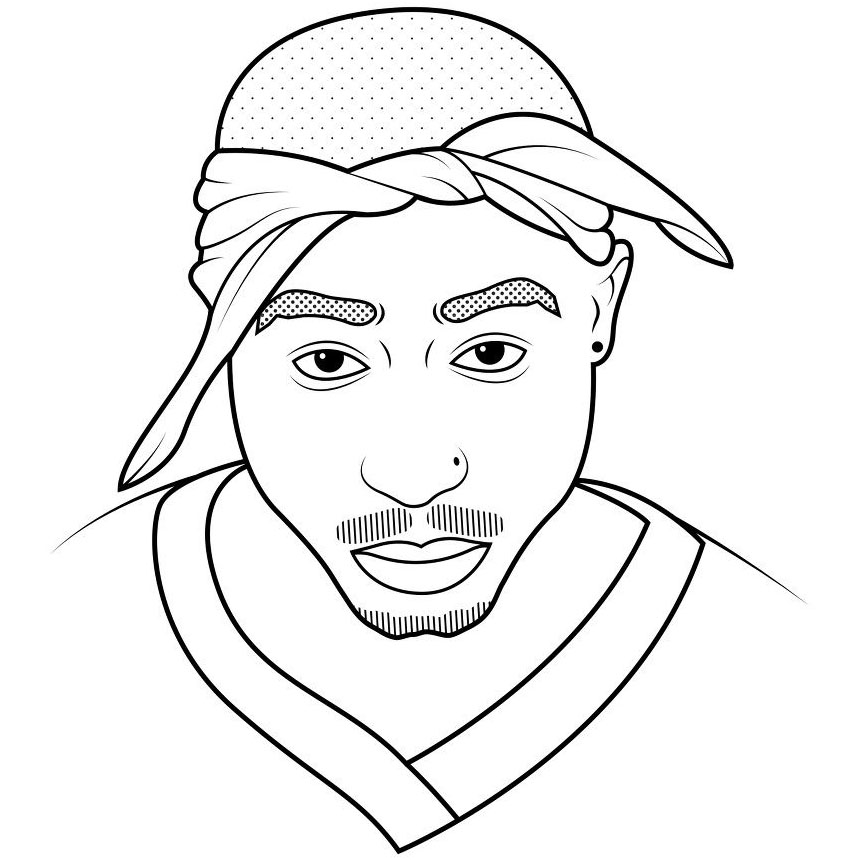 Tupac Coloring Pages 2pac Sketch - XColorings.com