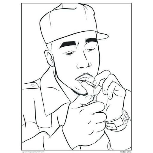 Free Tupac Coloring Pages Smoking printable