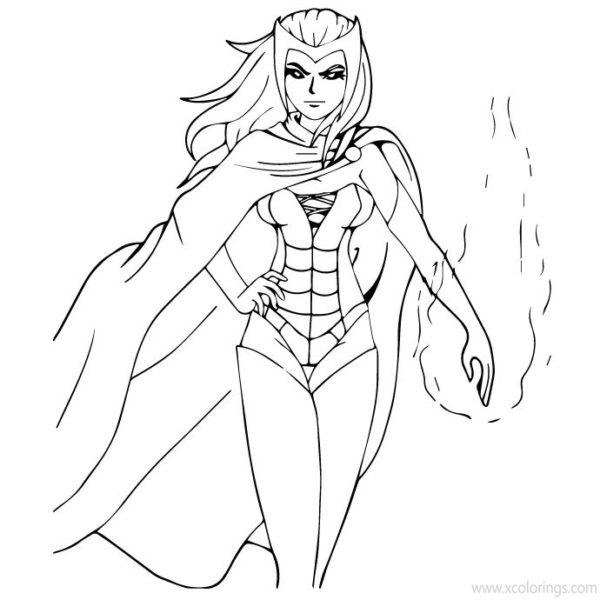 WandaVision Coloring Pages Scarlet Witch Lineart by ColletteTurner