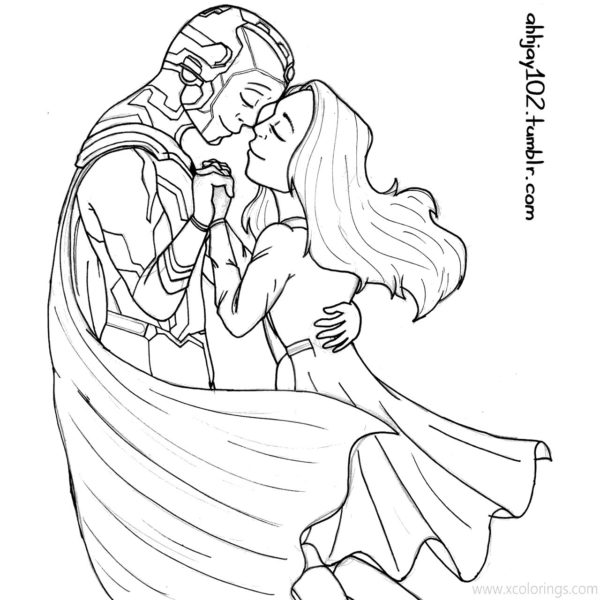 Marvel Vision WandaVision Coloring Pages - XColorings.com
