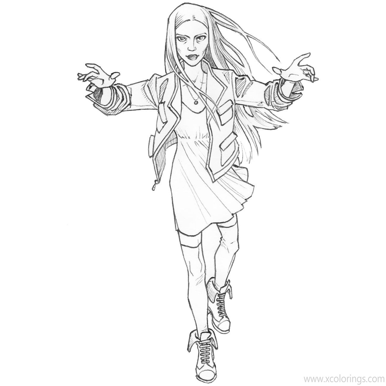 Free WandaVision Coloring Pages Scarlet Witch by Alice-chan printable