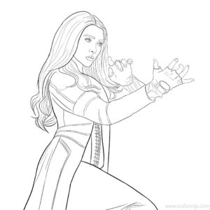 WandaVision Coloring Pages Marvel Scarlet Witch - XColorings.com
